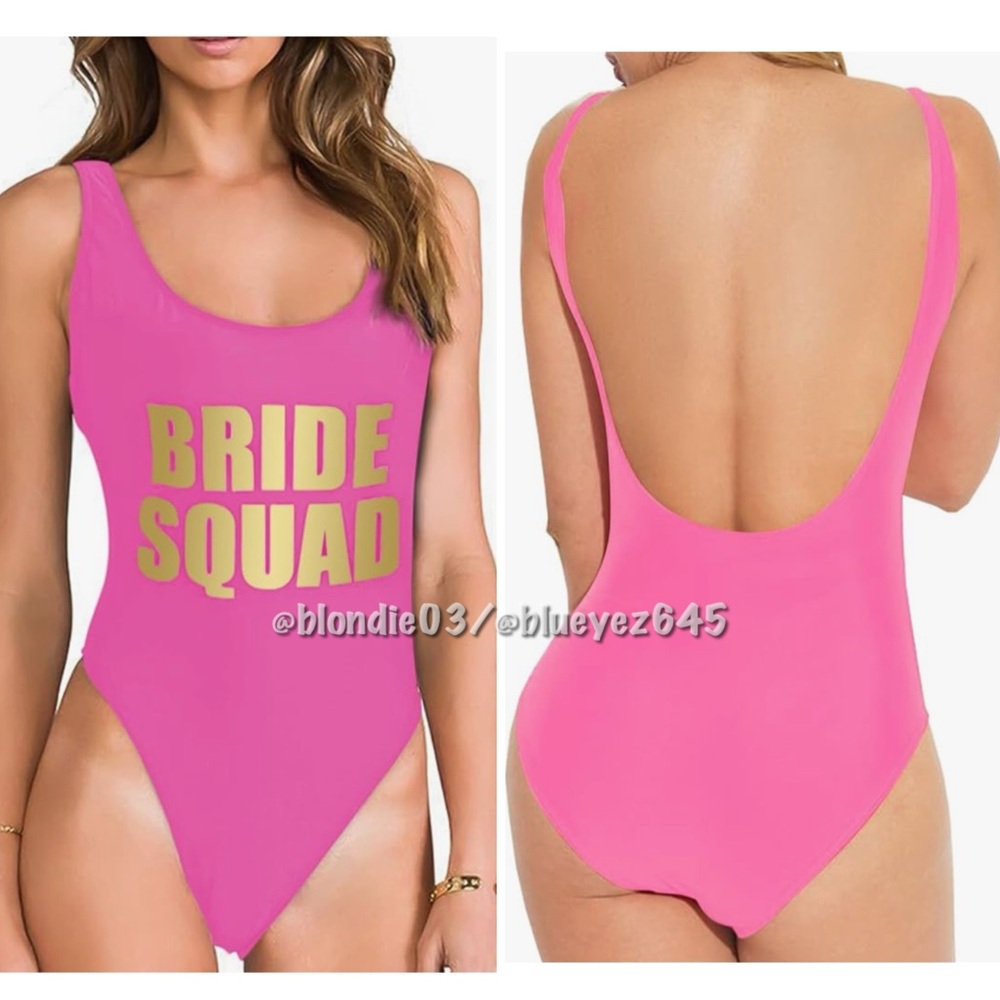 MGupzao Bachelorette Womens Bride Squad Swimsuit M